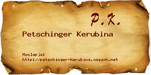 Petschinger Kerubina névjegykártya